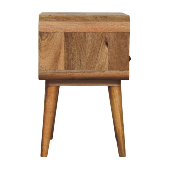 22" Light Solid Wood One Drawer Nightstand - Brown