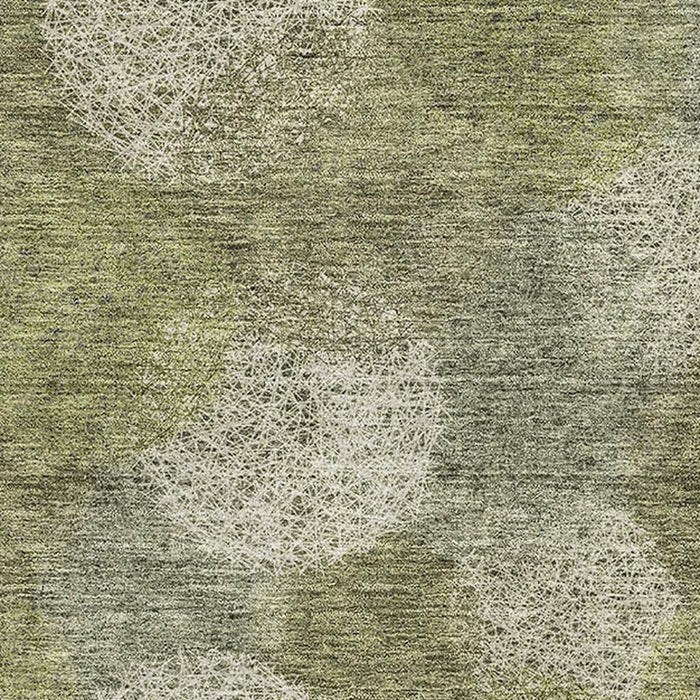 10' X 14' Abstract Washable Area Rug With UV Protection (677177) - Green / Ivory