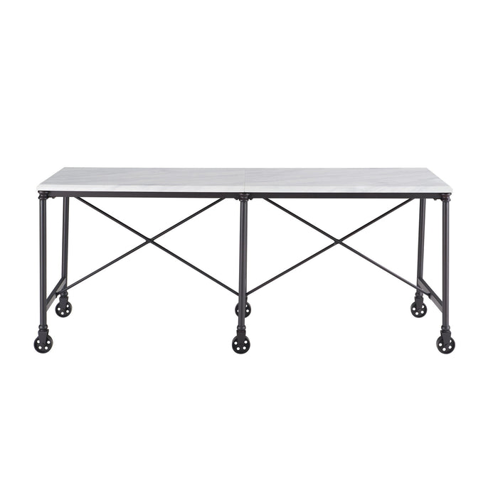 70" Rolling Kitchen Island and - Black / White