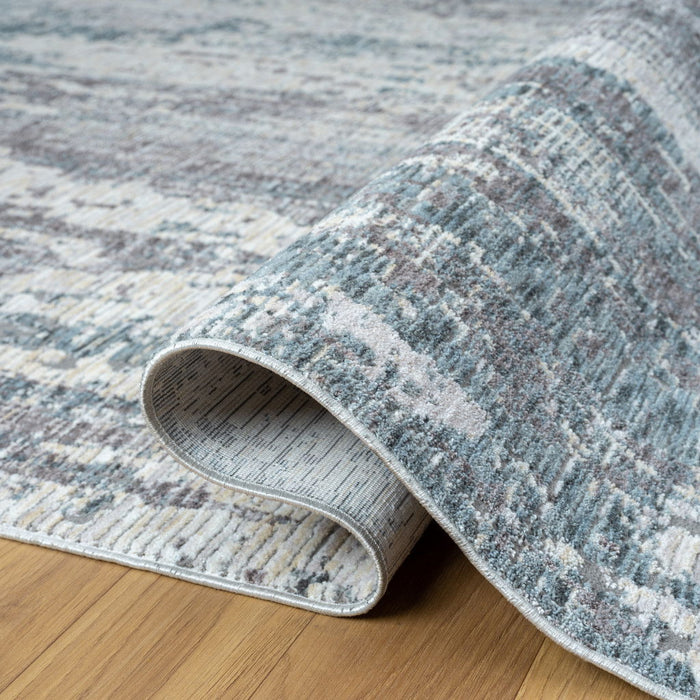 10' X 14' Abstract Washable Area Rug (738075) - Gray / Blue