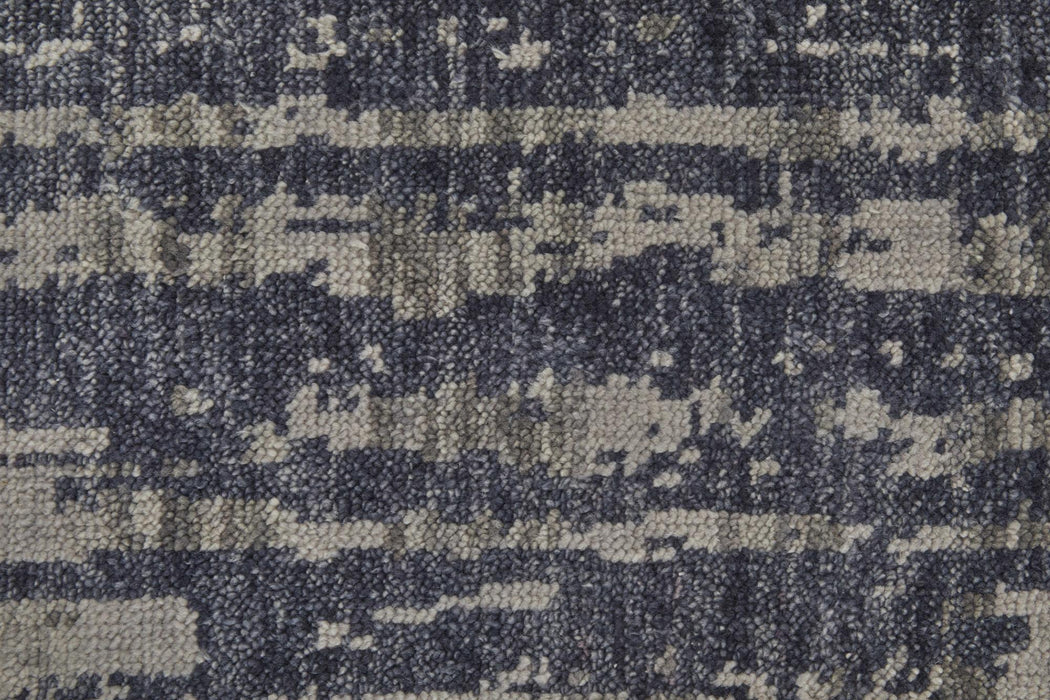 5' X 8' Wool Abstract Hand Knotted Area Rug (744196) - Blue / Gray / Taupe