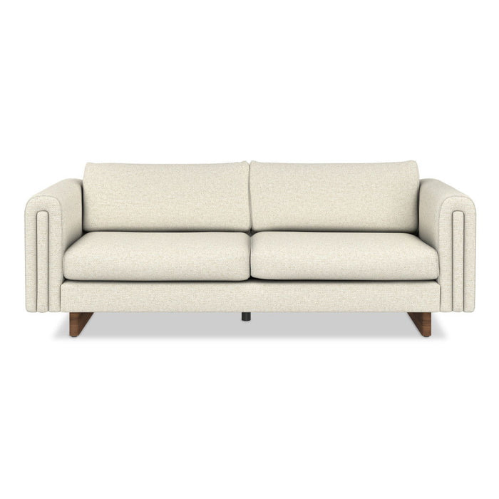 84" Fabric Sofa With Walnut Legs - Ivory