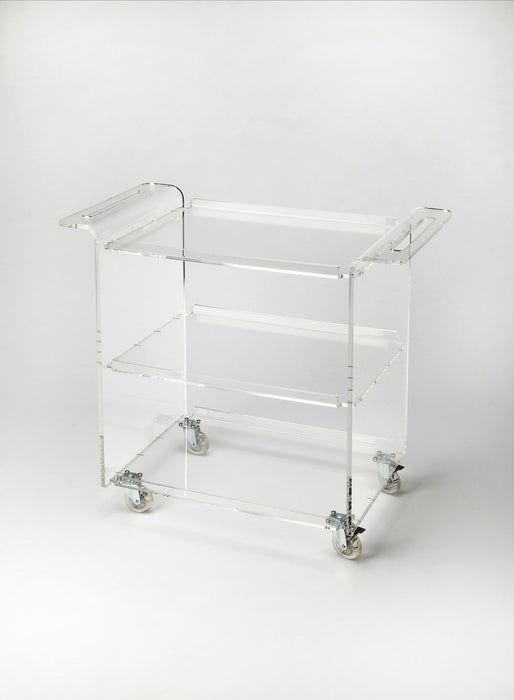 Acrylic Rolling Server Bar Cart - Clear