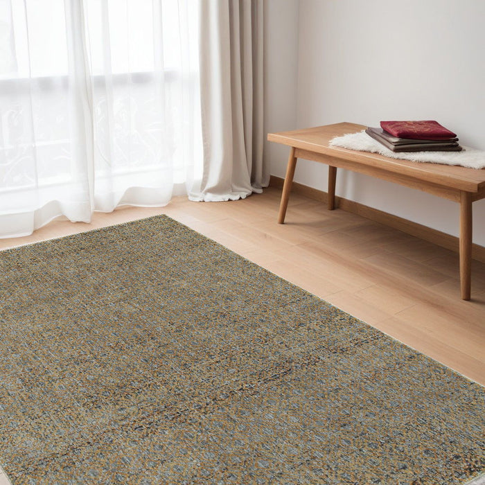5' x 7' Geometric Power Loom Area Rug - Blue And Silver