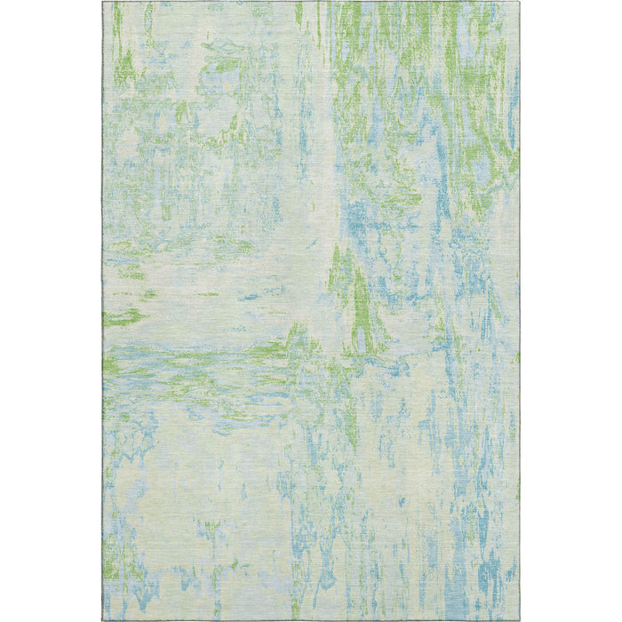 10' X 14' Abstract Washable Area Rug With UV Protection (693156) - Mint Green / Blue