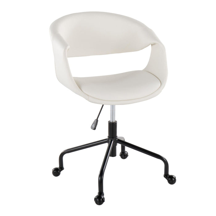 Curvo - Upholstered 4-Star Task Chair - Black Metal Base
