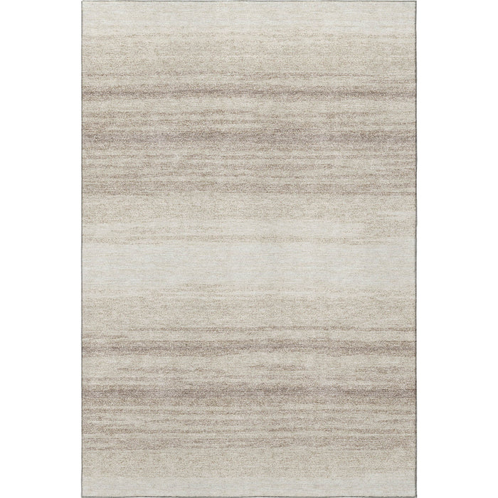 10' X 14' Striped Washable Area Rug With UV Protection (681125) - Ivory / Beige