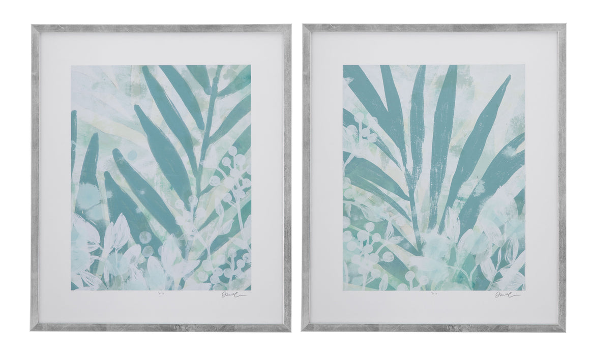 Aqua Palms - Wall Decor (Set of 2) - Light Blue