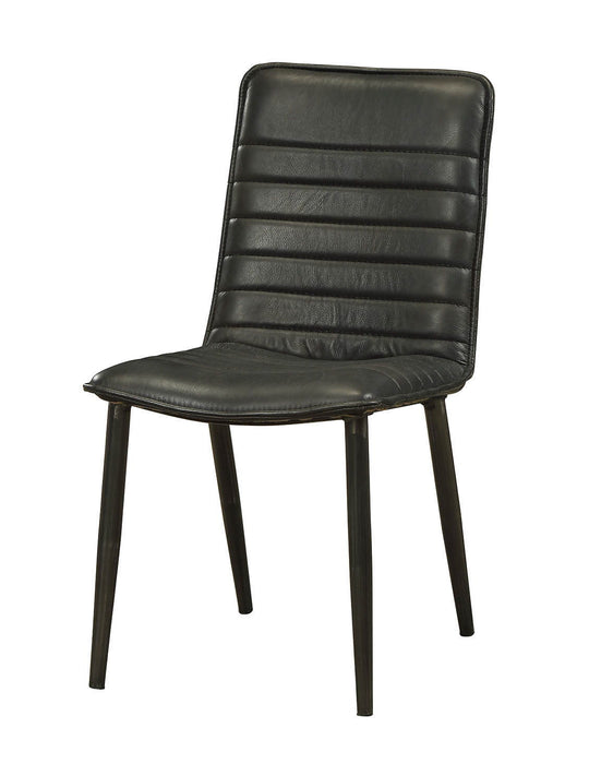 Faux Leather Upholstered Dining Room Side Chair (Set of 2) - Black