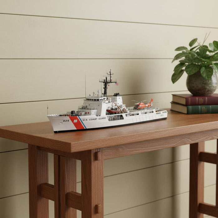 Hand Painted Model Boat (624525) - White