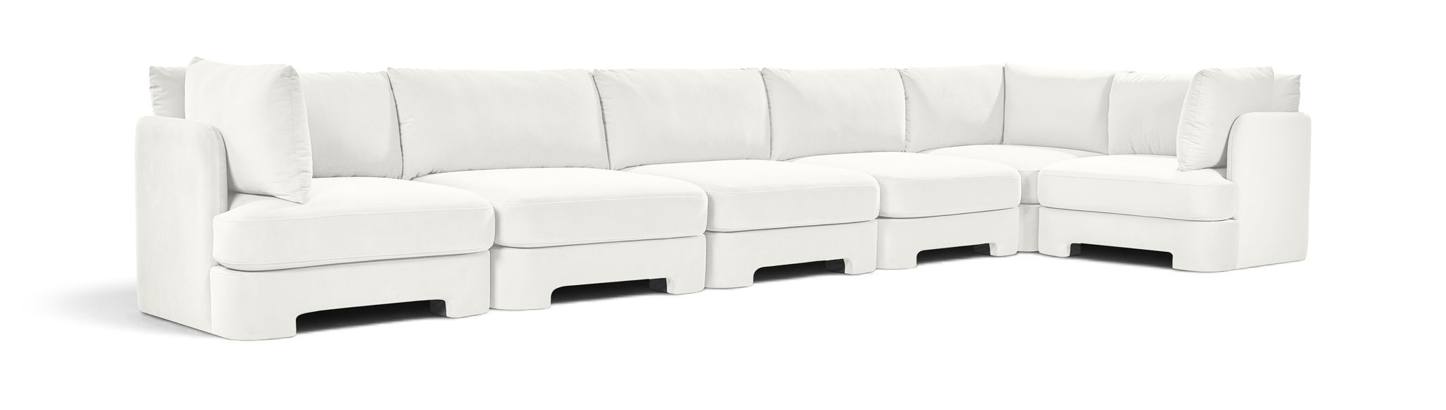 Meridian Furniture Hammond velvet performance fabric L-shaped sectional with plush cushions and modern design, perfect for living room seating.