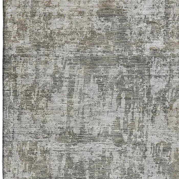 10' X 14' Abstract Washable Area Rug With UV Protection (695288) - Pewter / Beige