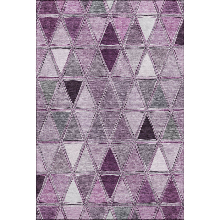10' X 14' Geometric Washable Area Rug With UV Protection (657647) - Merlot / Gray / Ivory