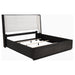 CoasterEveryday Leandro California King bedroom set in burnished black with four-piece furniture including bed, nightstands, and dresser