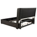 Leandro 4-piece California King bedroom furniture set in burnished black with a bed, nightstands, and dresser, by CoasterEveryday.