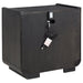 Leandro 4-piece California King bedroom set by CoasterEveryday in burnished black, includes bed frame, nightstands, and dresser.