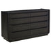 Leandro 4-piece California King bedroom set by CoasterEveryday in burnished black with bed frame, dresser, and matching furniture pieces