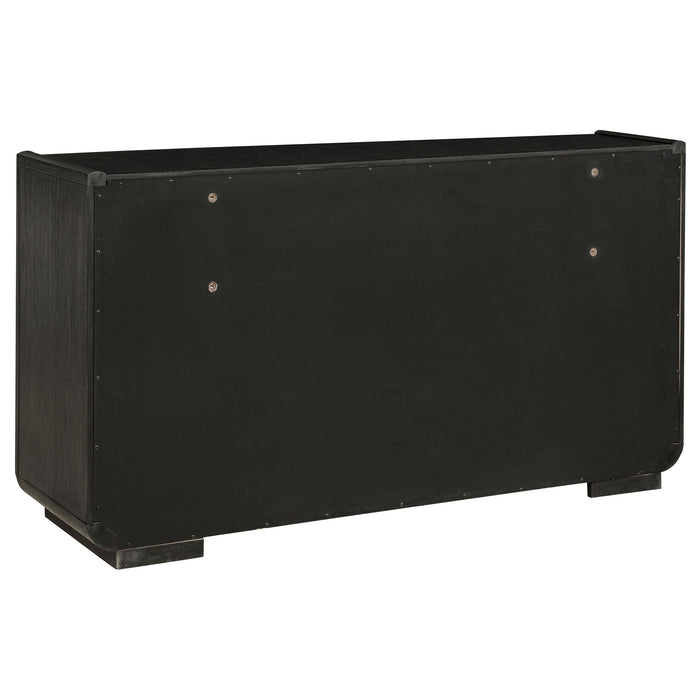 Leandro 4-piece Queen Bedroom Set Burnished Black