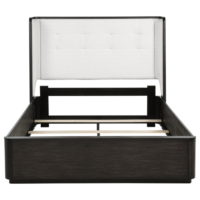 Leandro 55-inch Queen Wingback Bed Burnished Black