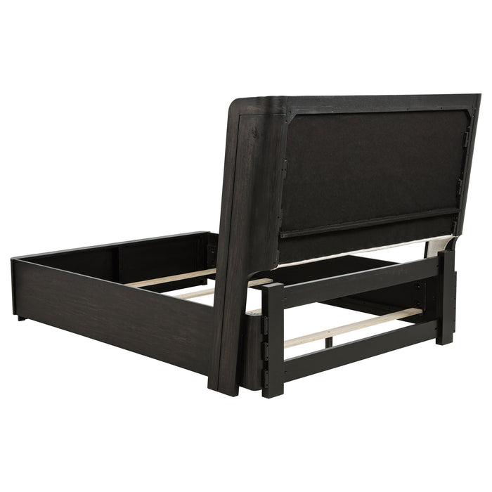 Leandro 55-inch Queen Wingback Bed Burnished Black