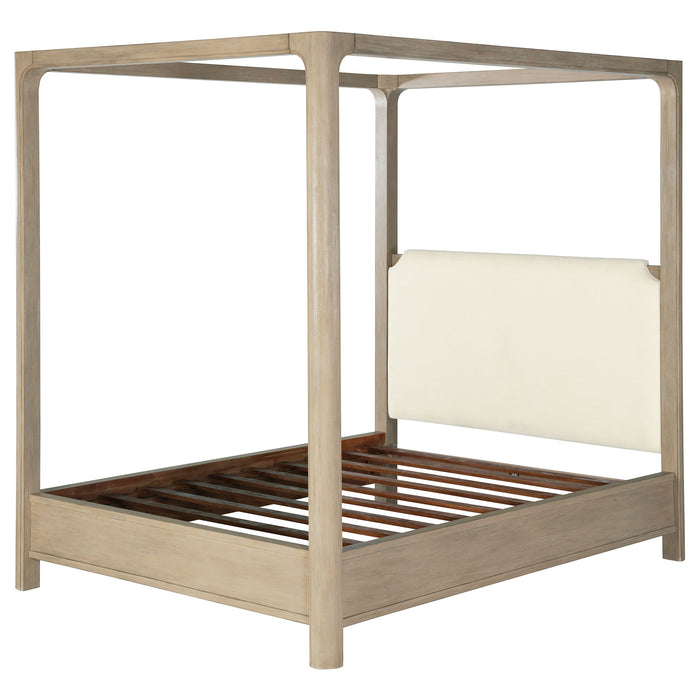 Solano 83-inch California King Canopy Bed Weathered Mango