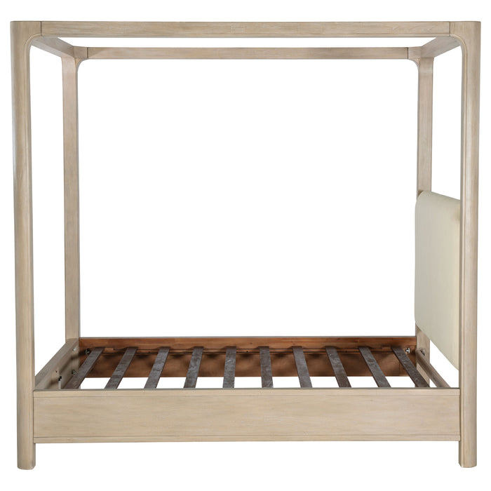 Solano 83-inch California King Canopy Bed Weathered Mango