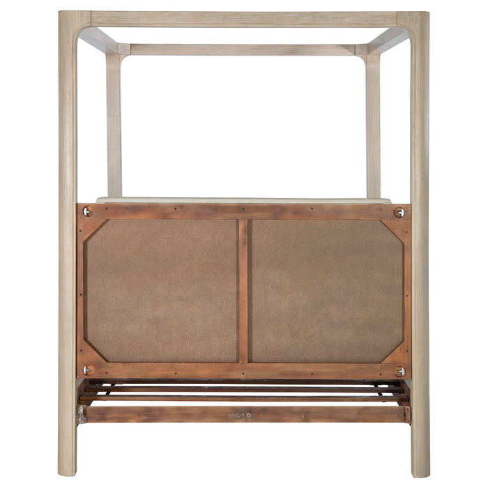 Solano 83-inch California King Canopy Bed Weathered Mango