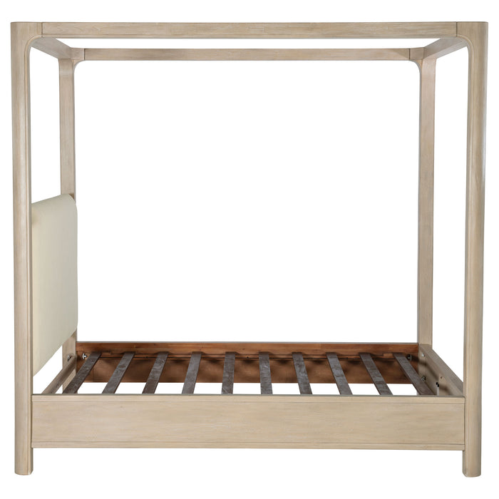 Solano 83-inch California King Canopy Bed Weathered Mango