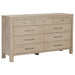 Weathered mango Solano 4-piece queen bedroom set by CoasterEveryday, including bed frame, dresser, and nightstands, with detailed wood finish.