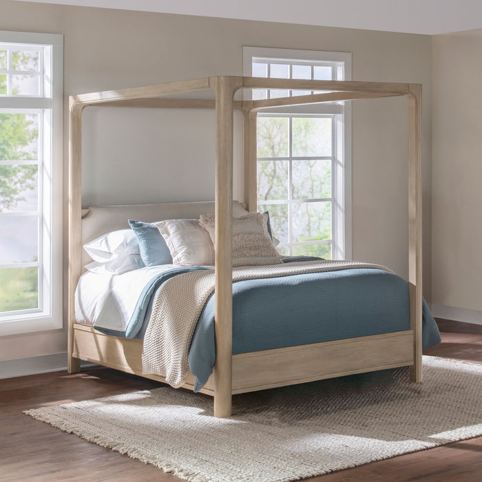 Solano 85-inch Queen Canopy Bed Weathered Mango