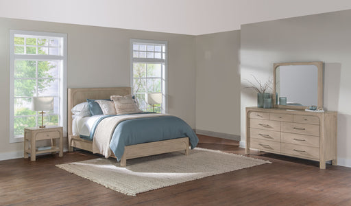 Solano 4-piece Queen Bedroom Set by CoasterEveryday featuring weathered mango finish, includes bed frame, nightstands, and dresser.