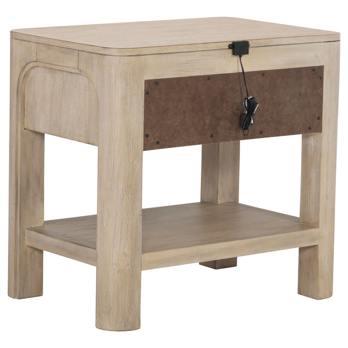 Solano 1-drawer Nightstand Bedside Table Weathered Mango