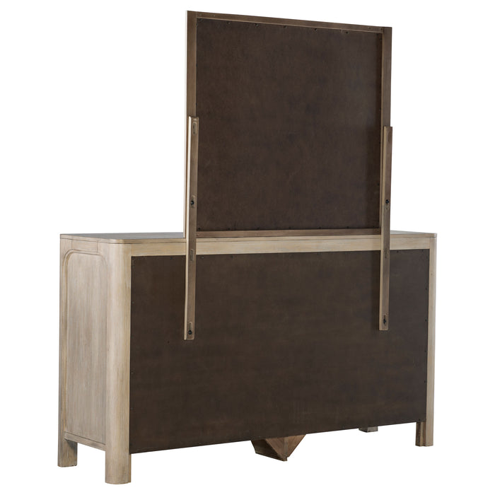 Solano 9-drawer Bedroom Dresser with Mirror Weathered Mango