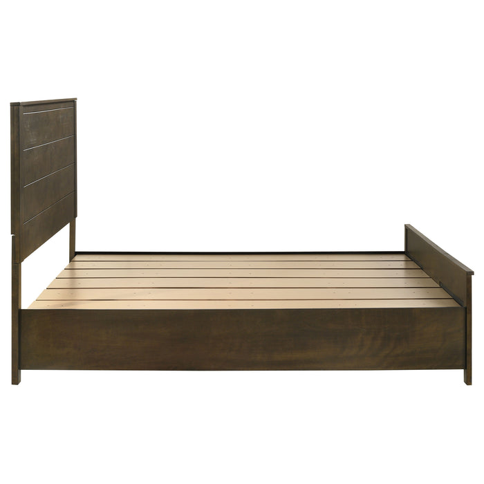Woodmont Eastern King Storage Bed Rustic Golden Brown