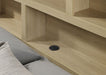 Hendricks California King Bookcase Headboard platform bed by CoasterEveryday in light oak with built-in shelves and storage.