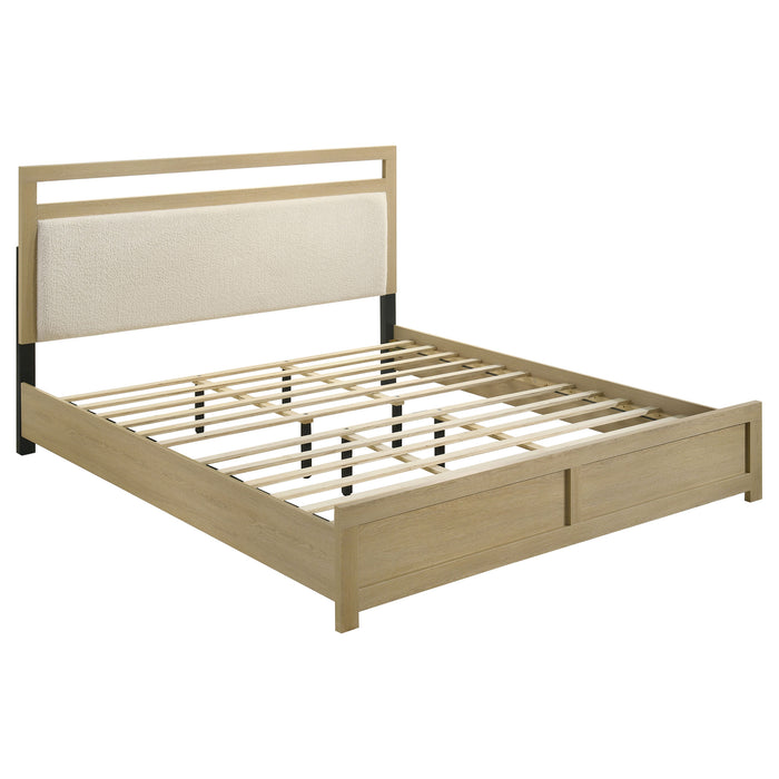 Hendricks Eastern King Panel Headboard Platform Bed Light Oak