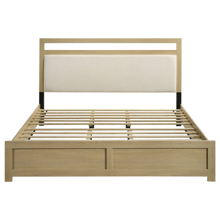 Hendricks Eastern King Panel Headboard Platform Bed Light Oak