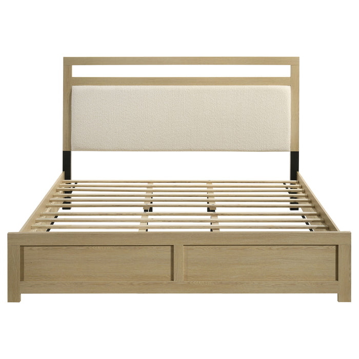 Hendricks California King Panel Headboard Platform Bed Light Oak