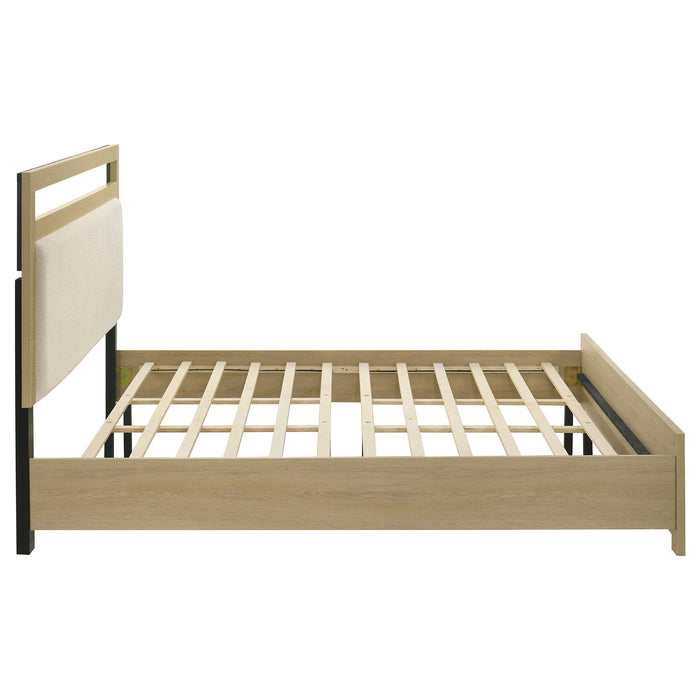 Hendricks California King Panel Headboard Platform Bed Light Oak
