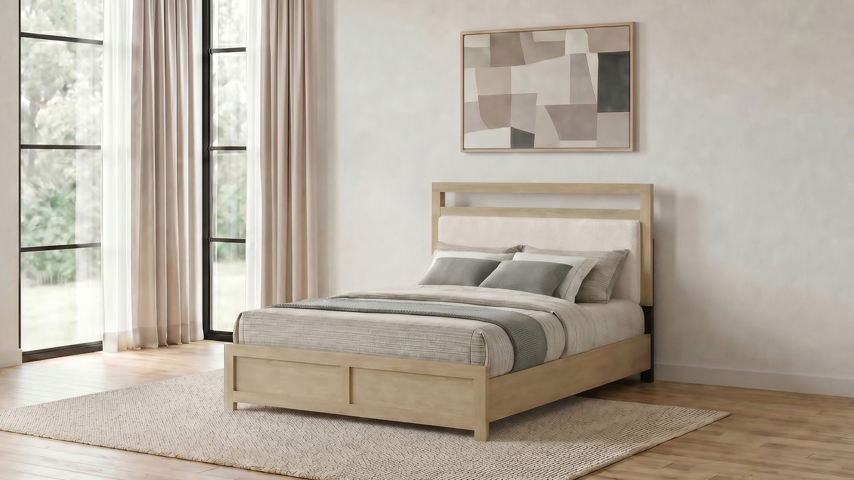 Hendricks Queen Panel Headboard Platform Bed Light Oak