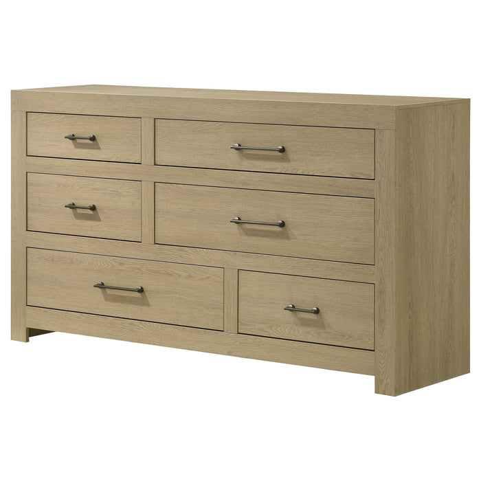 Hendricks 6-drawer Bedroom Dresser Storage Cabinet Light Oak