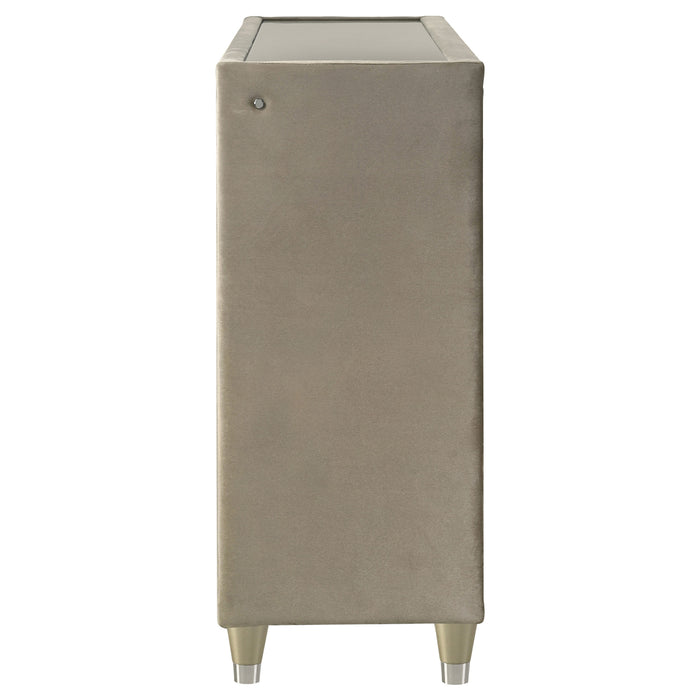 Lorient 8-drawer LED Bedroom Dresser Cabinet Ivory and Camel