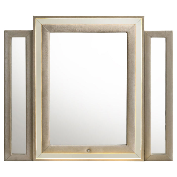Lorient LED Dresser Mirror Ivory and Camel