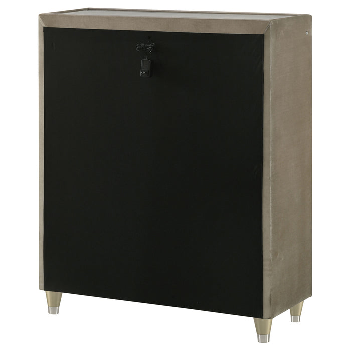 Lorient 5-drawer LED Chest of Drawers Ivory and Camel