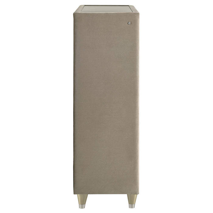 Lorient 5-drawer LED Chest of Drawers Ivory and Camel