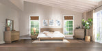 CoasterEveryday Stillwater 5-piece Eastern King bedroom furniture set with a bed frame, dresser, mirror, nightstands, in a modern design.