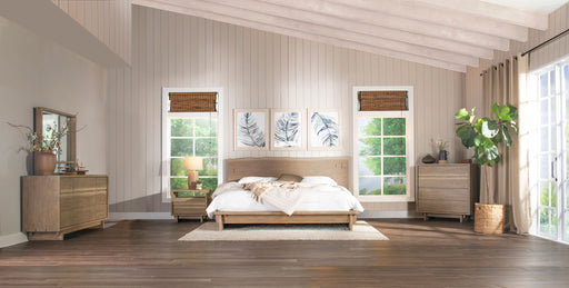 Stillwater 5-piece California King bedroom furniture set by CoasterEveryday, includes bed frame, nightstands, and dresser.