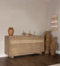 Weathered oak Stillwater 9-drawer dresser by CoasterEveryday, showing a sturdy furniture piece with sleek drawer handles and a rustic finish.