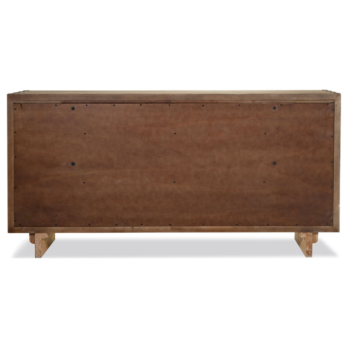 Weathered oak Stillwater 9-drawer dresser by CoasterEveryday, showcasing a sturdy wooden furniture piece with sleek drawer handles.