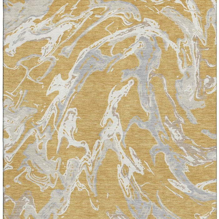 10' X 14' Abstract Washable Area Rug With UV Protection (681239) - Gold / Gray / Beige